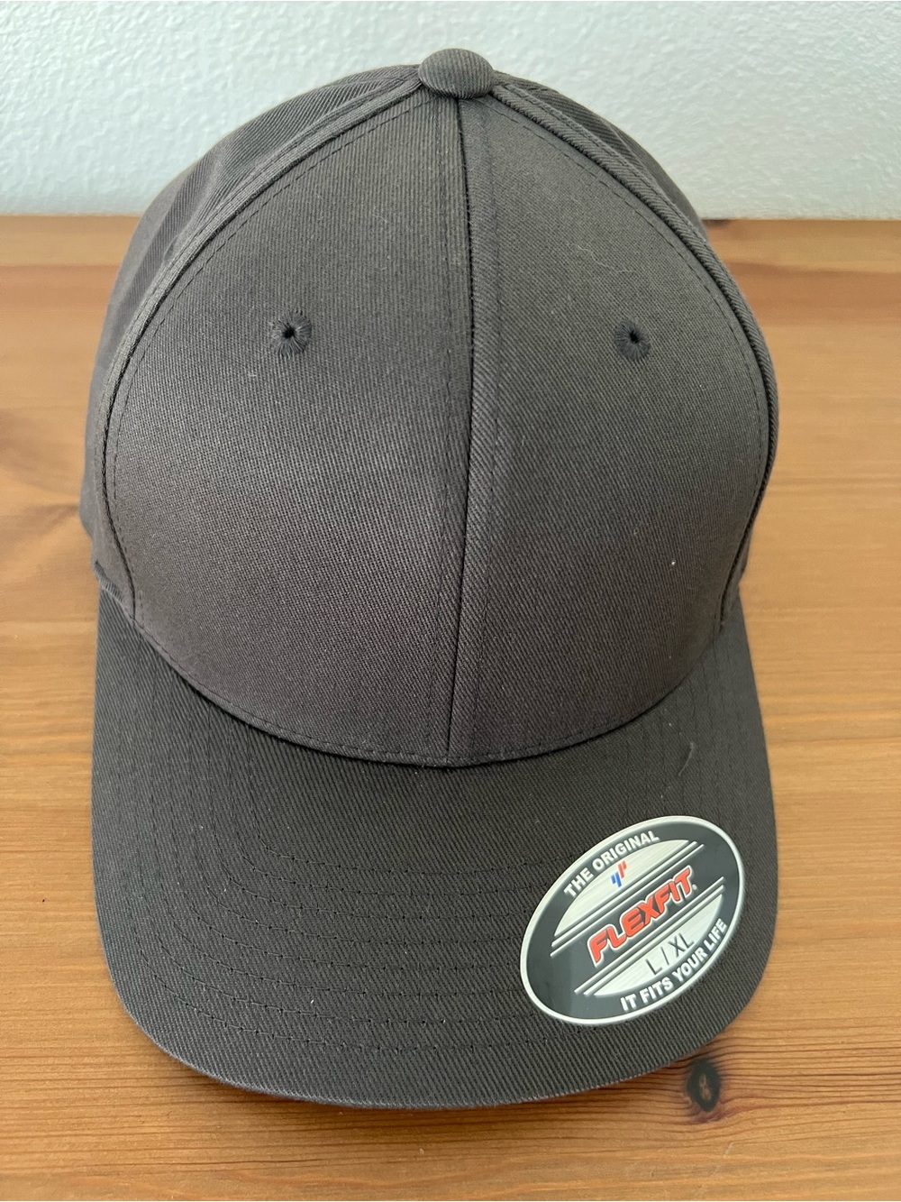 Flexfit Precurved Hat Charcoal Grey Men's Blank Stretch Cap Size: L-XL
